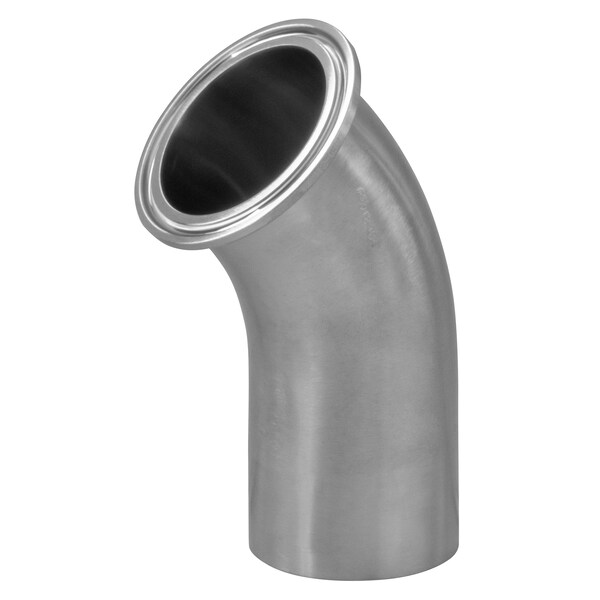 Steel & Obrien 2" BPE Tri-Clamp x Long Tangent Weld 45 Deg. Elbow - 316SS SF4 S2KKW-2-PM-316 - main
